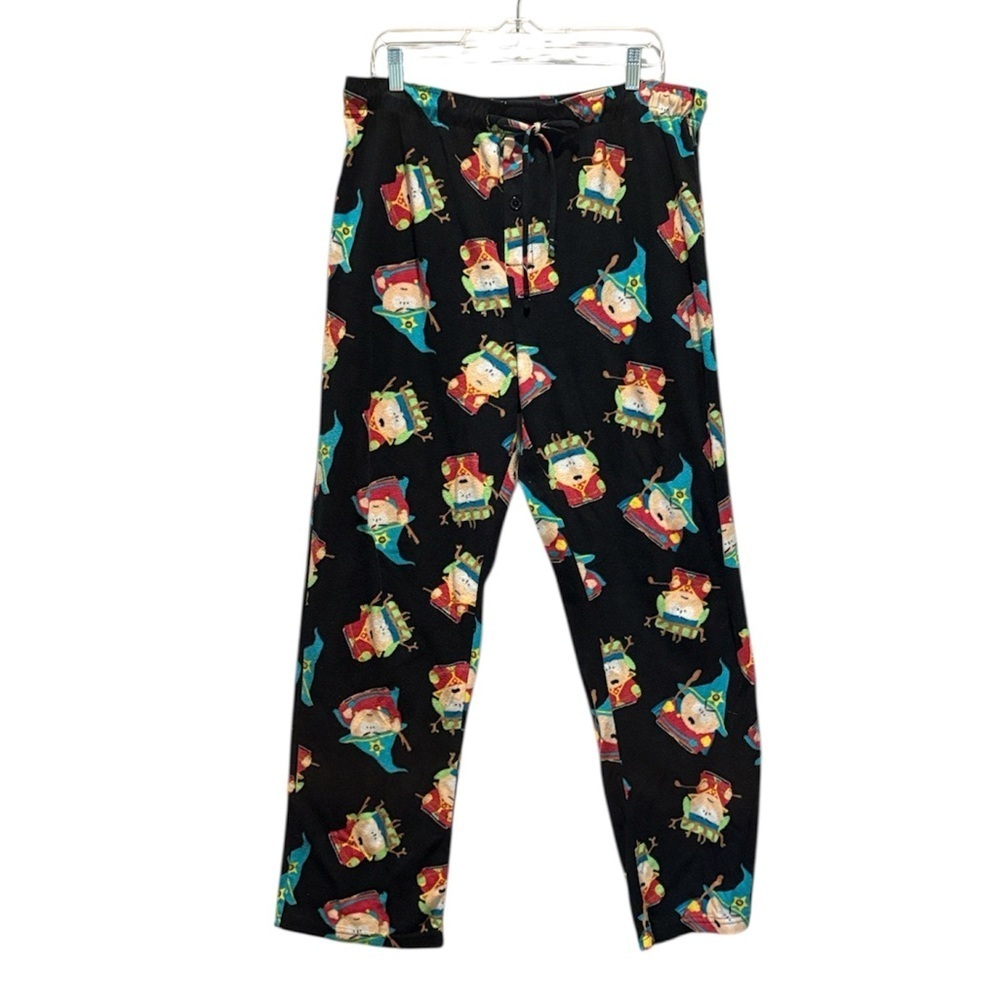 Southpark Men's Pajama Pants. Flannel. Black.  Size XL